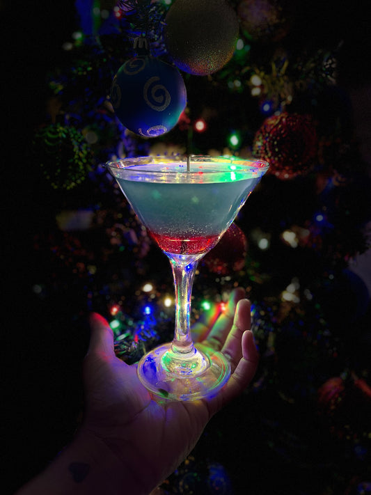 Blue Raspberry bomb Martini