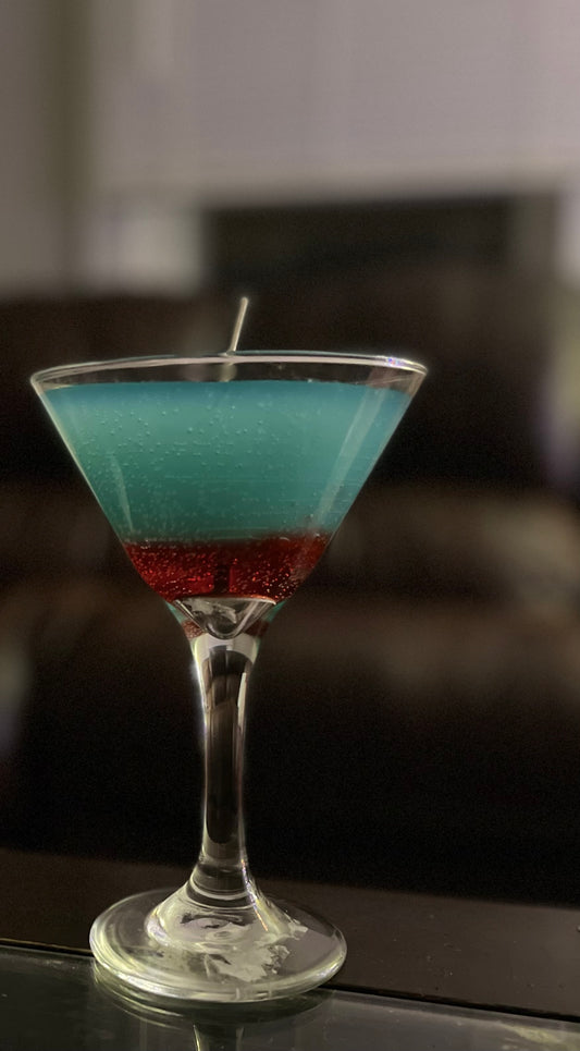 Blue Raspberry bomb Martini
